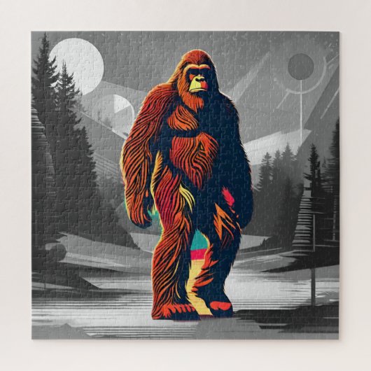 Kleurrijke Bigfoot Geloof het Ongelooflijke Legpuzzel (Verticaal)
