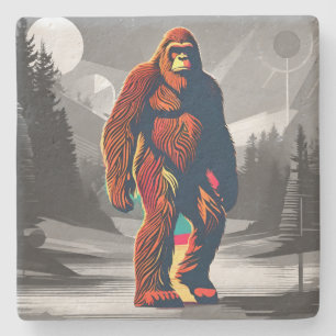 Kleurrijke Bigfoot verschijnt verborgen niet meer Stenen Onderzetter