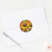 Kleurrijke bij Happy Sunflower Ronde Sticker (Envelop)