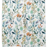 Kleurrijke bijtende EucalyptusWaterverf laat de kl Douchegordijn (Voorkant)