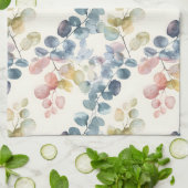 Kleurrijke bijtende EucalyptusWaterverf laat de kl Theedoek (Gevouwen)