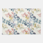 Kleurrijke bijtende EucalyptusWaterverf laat de kl Theedoek (Horizontaal)