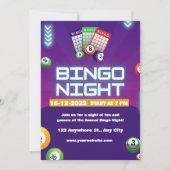 Kleurrijke Bingo Fun Night Uitnodiging Fondsenwerv (Voorkant)