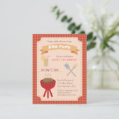 Kleurrijke binnenplaatsbbq partij, plaidpatroon kaart (Staand voorkant)