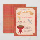 Kleurrijke binnenplaatsbbq partij, plaidpatroon kaart (Voorkant / Achterkant)