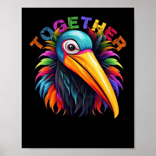 Kleurrijke Bird Art Graphic Poster (Voorkant)