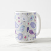 Kleurrijke Bird Patterned Fun voor vogelliefhebber Koffiemok (Voorkant rechts)