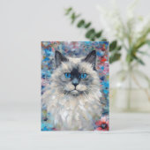 Kleurrijke Birman Cat Briefkaart (Staand voorkant)