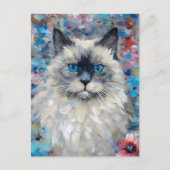 Kleurrijke Birman Cat Briefkaart (Voorkant)