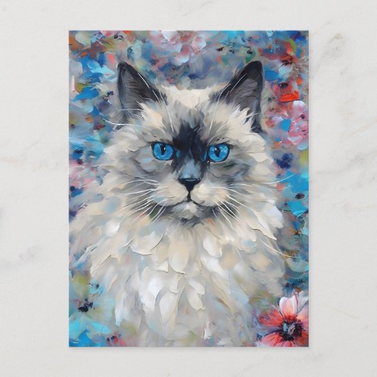 Kleurrijke Birman Cat Briefkaart (Voorkant)