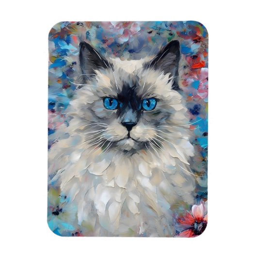 Kleurrijke Birman Cat Magneet (Verticaal)