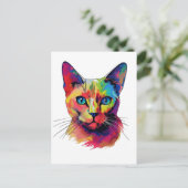 Kleurrijke Birmese kat Briefkaart (Staand voorkant)