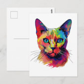 Kleurrijke Birmese kat Briefkaart (Voorkant / Achterkant)