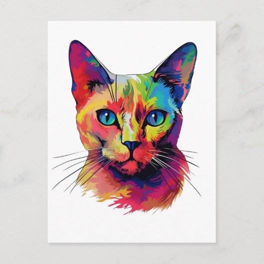Kleurrijke Birmese kat Briefkaart (Voorkant)
