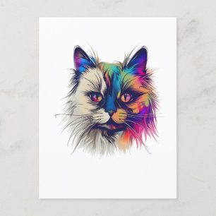 Kleurrijke Birmese kat Briefkaart