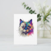 Kleurrijke Birmese kat Briefkaart (Staand voorkant)