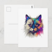 Kleurrijke Birmese kat Briefkaart (Voorkant / Achterkant)