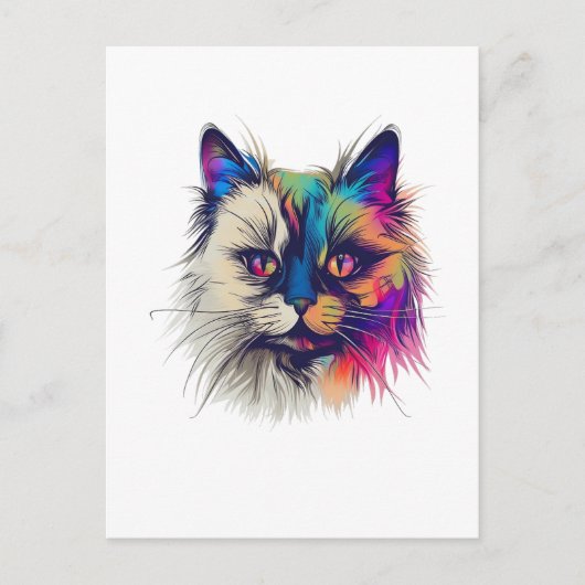 Kleurrijke Birmese kat Briefkaart (Voorkant)
