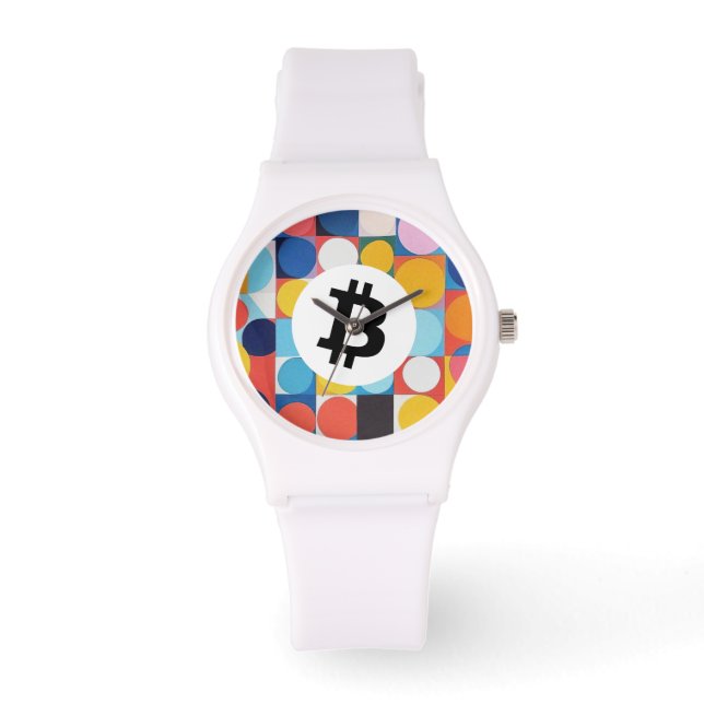 Kleurrijke Bitcoin Horloge (Voorkant)