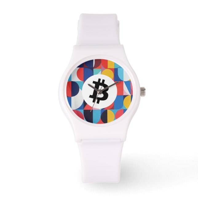 Kleurrijke Bitcoin Horloge (Voorkant)