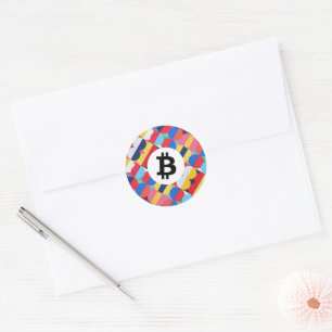 Kleurrijke Bitcoin Ronde Sticker