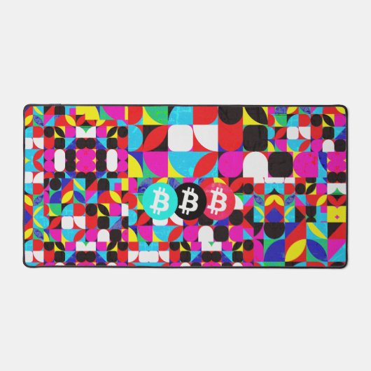 Kleurrijke Bitcoin (Vibrant HD) Bureaumat (Voorkant)