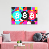 Kleurrijke Bitcoin (Vibrant HD) Canvas Afdruk (Insitu (Woonkamer))