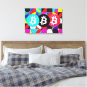 Kleurrijke Bitcoin (Vibrant HD) Canvas Afdruk (Insitu (Slaapkamer))