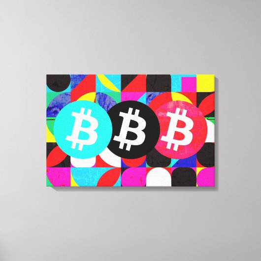 Kleurrijke Bitcoin (Vibrant HD) Canvas Afdruk (Voorkant)