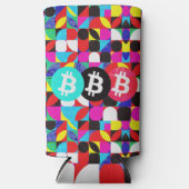 Kleurrijke Bitcoin (Vibrant HD) Seltzer Blikjeskoeler (Voorkant)