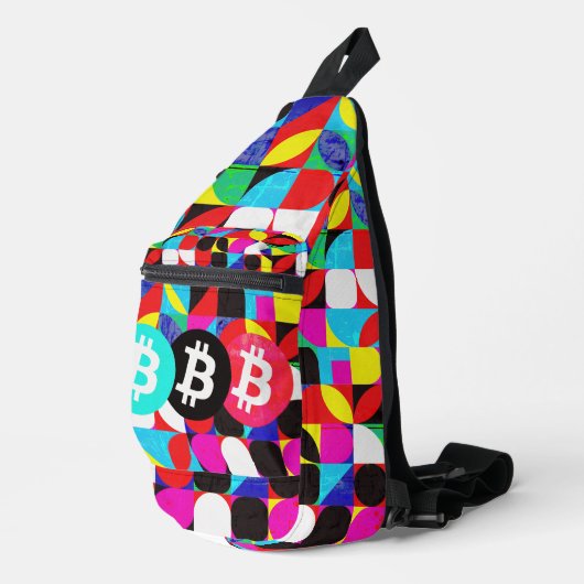 Kleurrijke Bitcoin (Vibrant HD) Sling Bag (Rechterhoek)