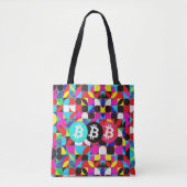 Kleurrijke Bitcoin (Vibrant HD) Tote Bag (Voorkant)