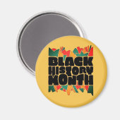 Kleurrijke Bits Black Geschiedenis Maand Magneet (Voorkant / Achterkant)