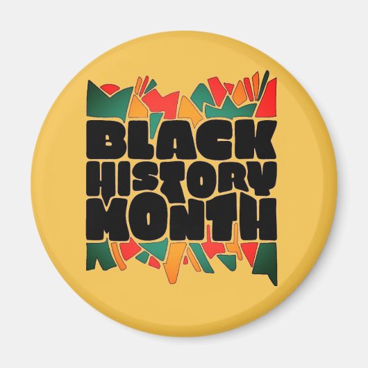 Kleurrijke Bits Black Geschiedenis Maand Magneet (Voorkant)