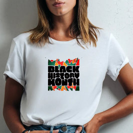 Kleurrijke Bits Bold Zwart Geschiedenis Maand T-sh T-shirt