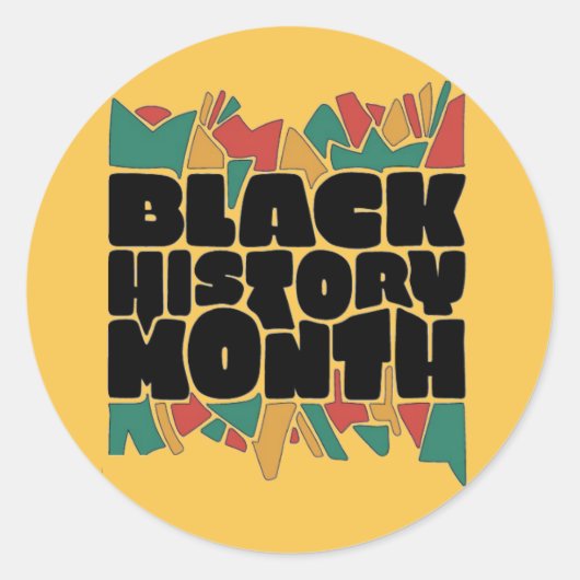 Kleurrijke Bits Bold Zwarte Geschiedenis Maand Sti Ronde Sticker (Voorkant)