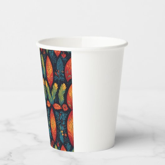 Kleurrijke blaadjes in herfst Papieren beker (Links)