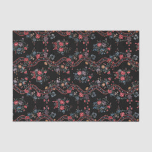 Kleurrijke Black Boho Floral Tissuepapier