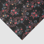Kleurrijke Black Boho Floral Tissuepapier (Detail)