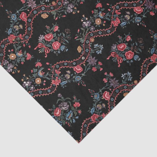 Kleurrijke Black Boho Floral Tissuepapier (Detail)