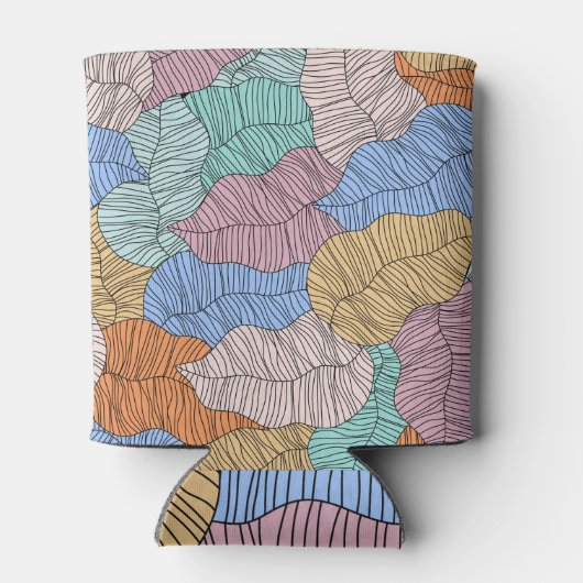 Kleurrijke bladeren: abstracte schilderachtergrond blikjeskoeler (Achterkant)