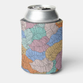 Kleurrijke bladeren: abstracte schilderachtergrond blikjeskoeler (Blikje Achterkant)