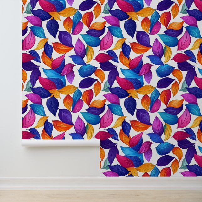 Kleurrijke bladeren behang (Applicatie)