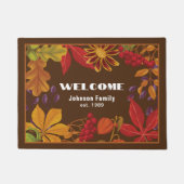 Kleurrijke bladeren bessen botanische Herfst Deurmat (Voorkant)