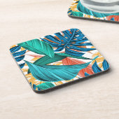 Kleurrijke bladeren bier onderzetter (Linkerzijde)