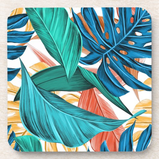 Kleurrijke bladeren bier onderzetter (Voorkant)