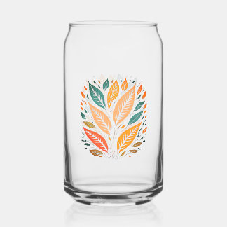 Kleurrijke bladeren blikvorm glas