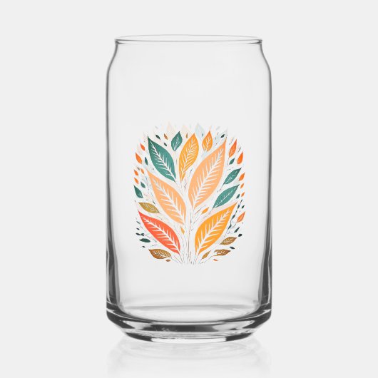 Kleurrijke bladeren blikvorm glas (Voorkant)