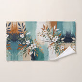 Kleurrijke Bladeren Bloemen Abstract Blauwgroen Bl Bad Handdoek (Handdoek)
