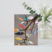 Kleurrijke Bladeren Branch Floral Briefkaart (Staand voorkant)